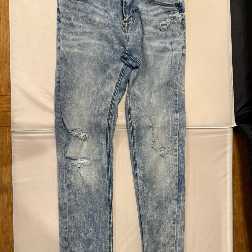 American Eagle Extreme Flex Skinny Jeans Men’s 31x32 Light Wash Distressed
